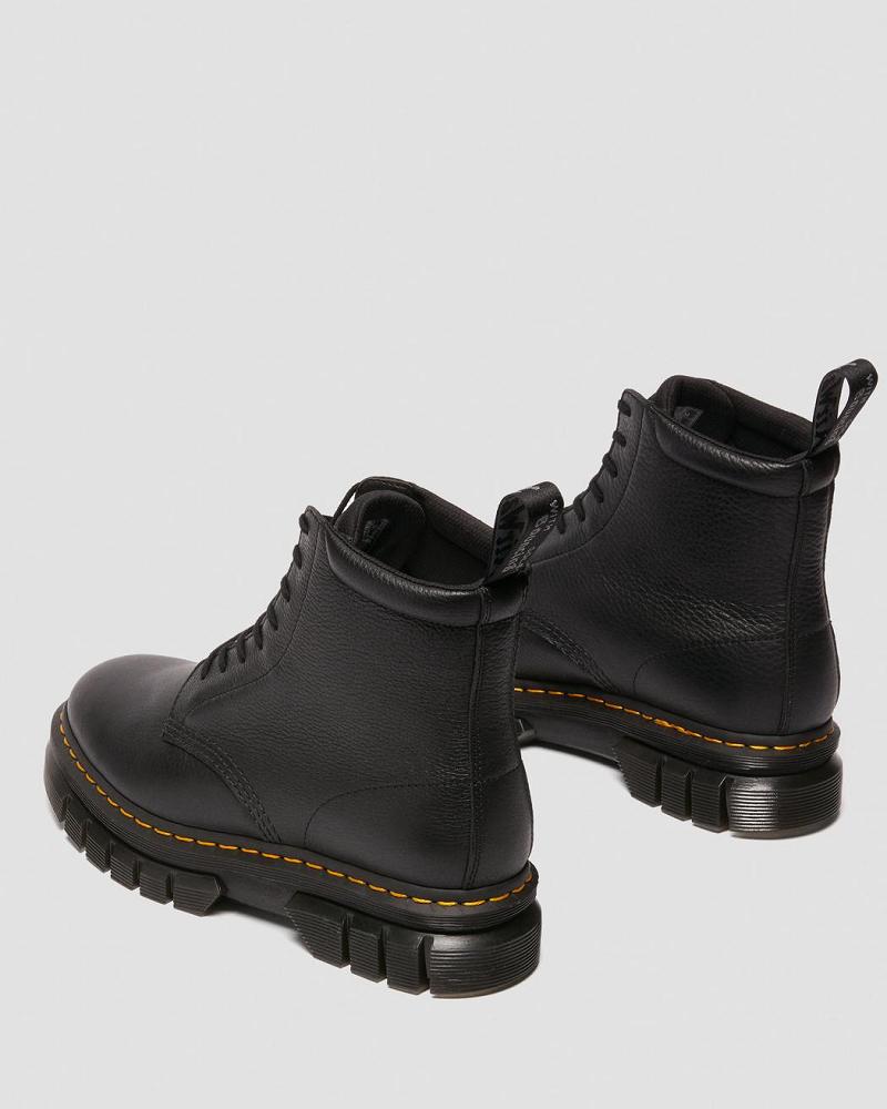 Botas Plataforma Dr Martens Rikard Lunar Cuero Hombre Negros | MX 248NWY